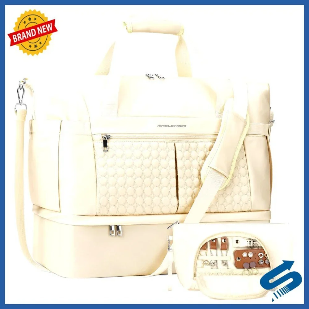 40L Waterproof Duffel Bag with Shoe Compartment, Wet Pocket, Trolley Sleeve - Picture 1 of 7